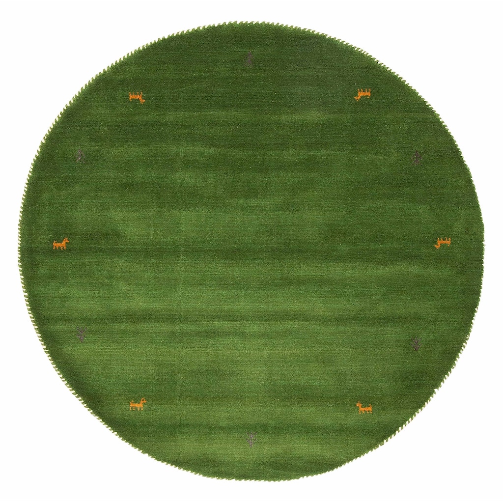 Kashkuli Gabbeh Green Rug 5'0" x 5'0" - 5'0 x 5'0
