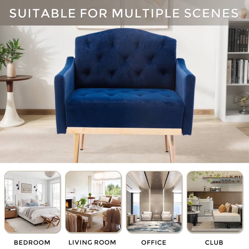 Tufted Decorative Fabric Armchair