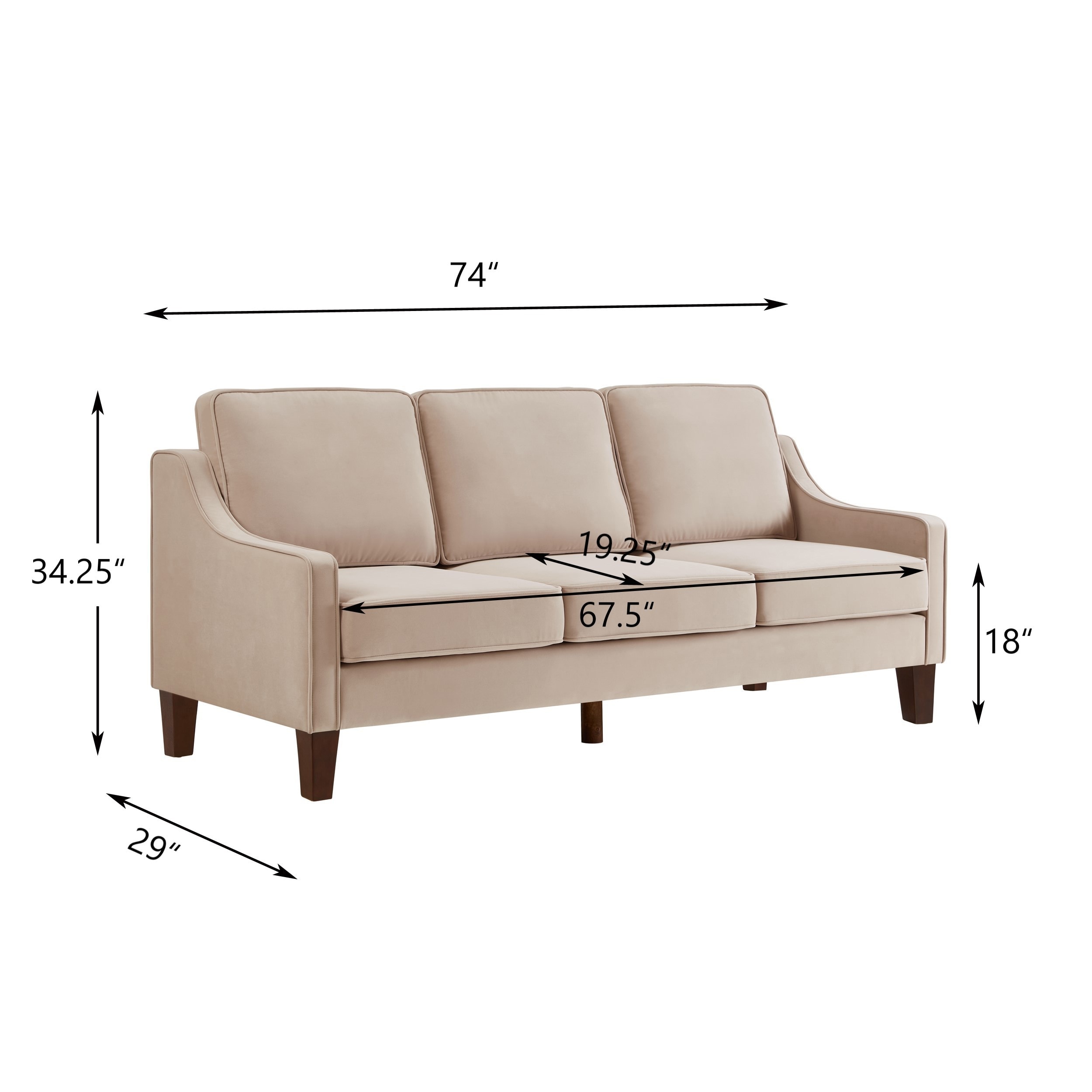 Taupe 3 seater sofa sales