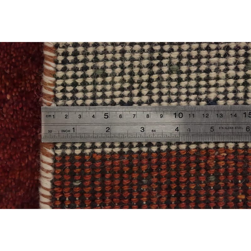 Hand Knotted Oriental 100% Wool Carpet Tribal Animal Pictorial Multi-Colored Gabbeh Area Rug - 5' 11'' X 3' 10''