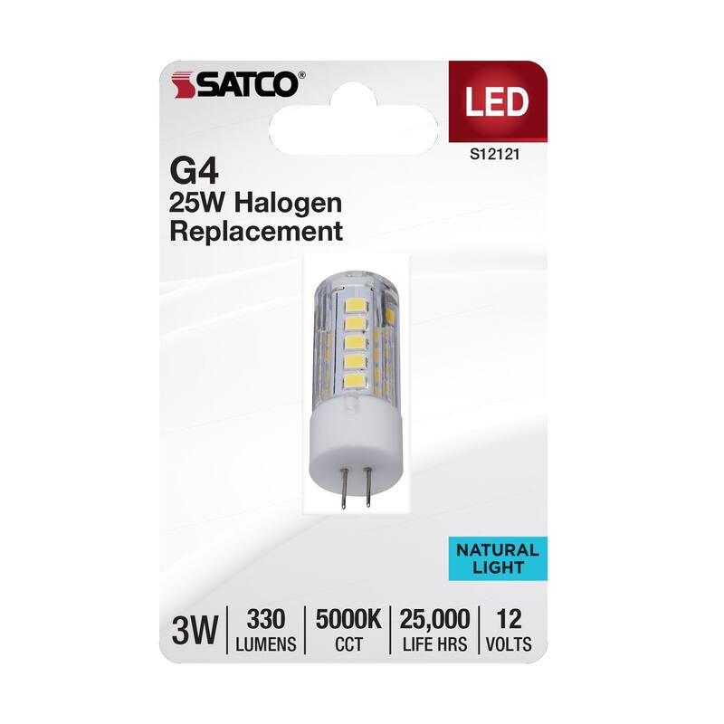 3 Watt Mini LED G4 Base 5000K Clear Finish 12V
