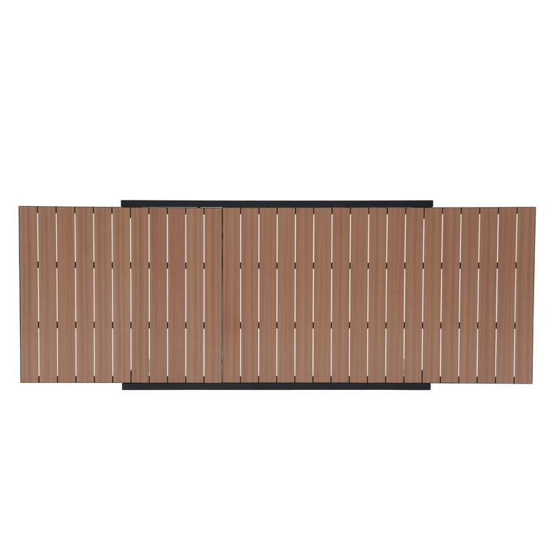 Outdoor Patio Dining Sets with PE Wicker Chairs and Extendable Aluminum Dining Table for 8 Persons