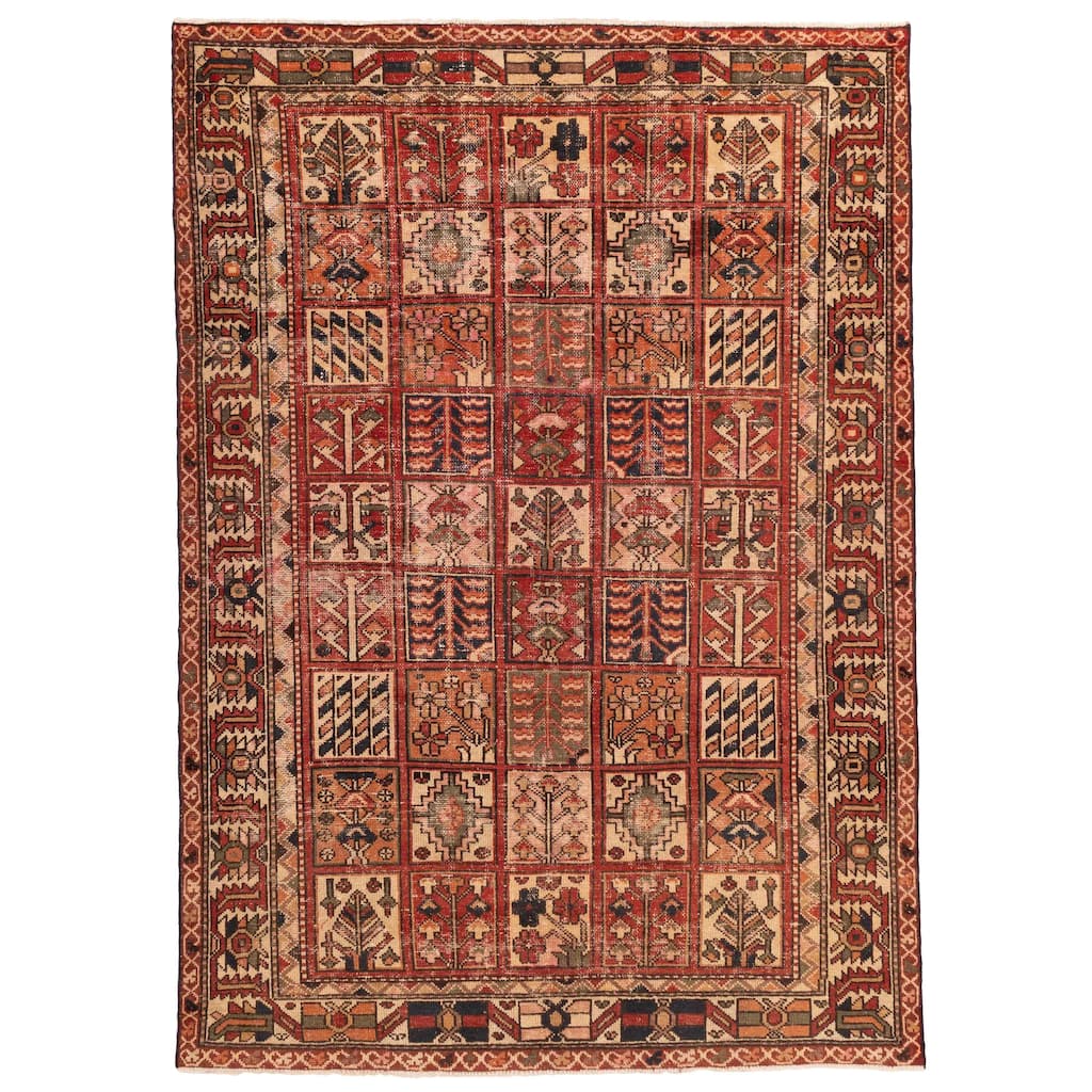 ECARPETGALLERY Hand-knotted Kayseri Vintage Red Wool Rug - 6'11 x 9'8