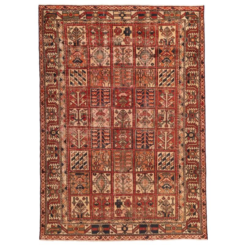 ECARPETGALLERY Hand-knotted Kayseri Vintage Red Wool Rug - 6'11 x 9'8