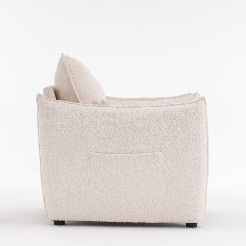 Chenille Sharp-Angle Accent Chairs with Steel Frame and Tool-Free Assembly