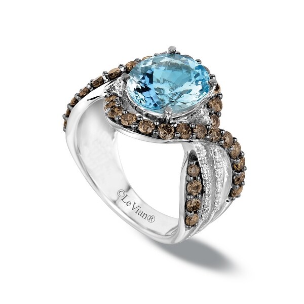 Encore by Le Vian Aquamarine & Chocolate Diamond 14K White Gold Ring
