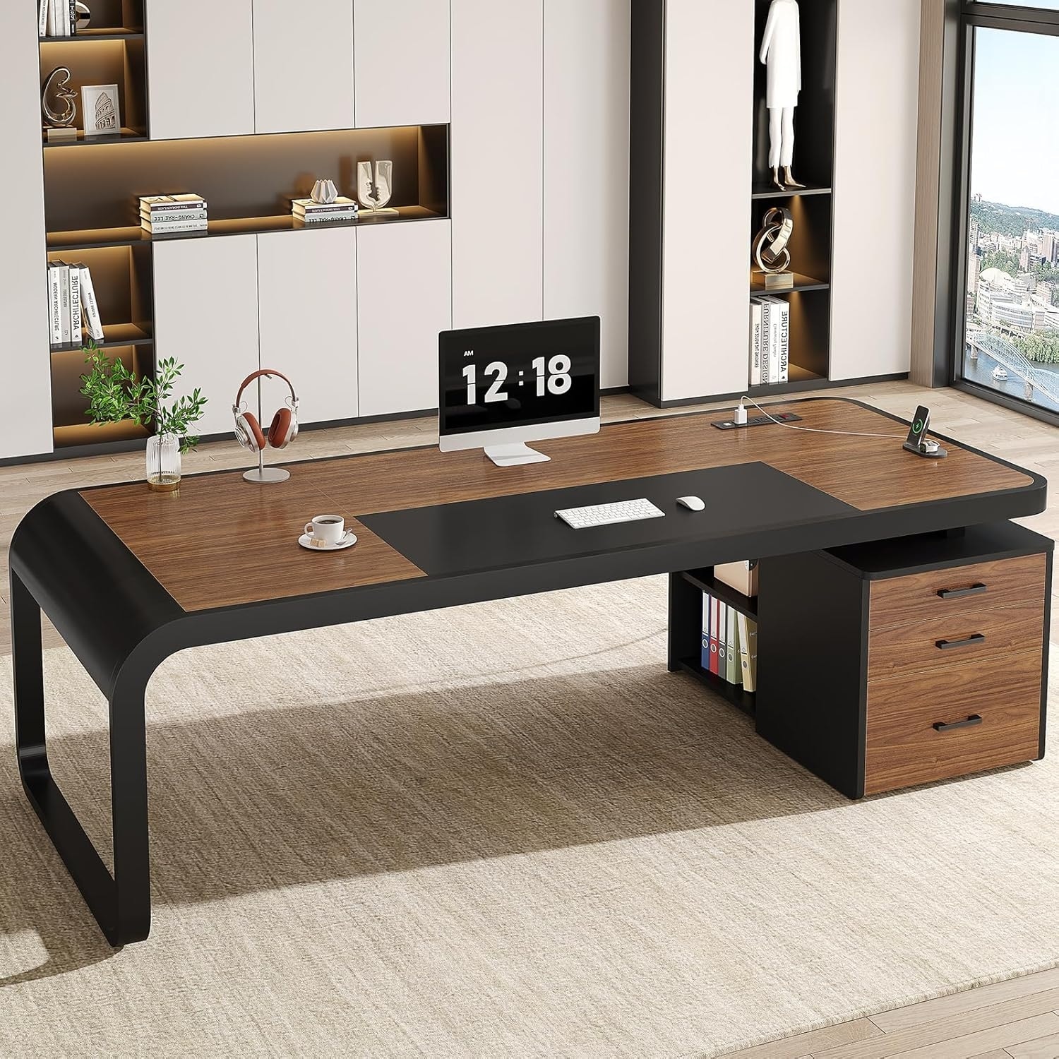 Executive Desk Computer Office Desk Workstation Storage Drawers
