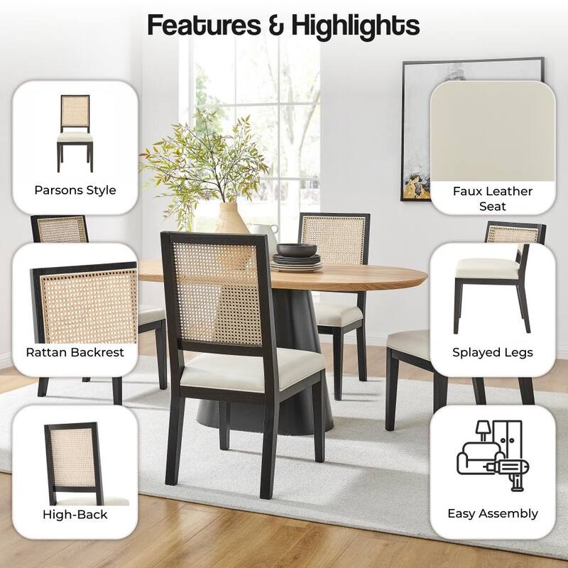NPD Furniture Dover Faux Leather Dining Side Chair (Set of 2)
