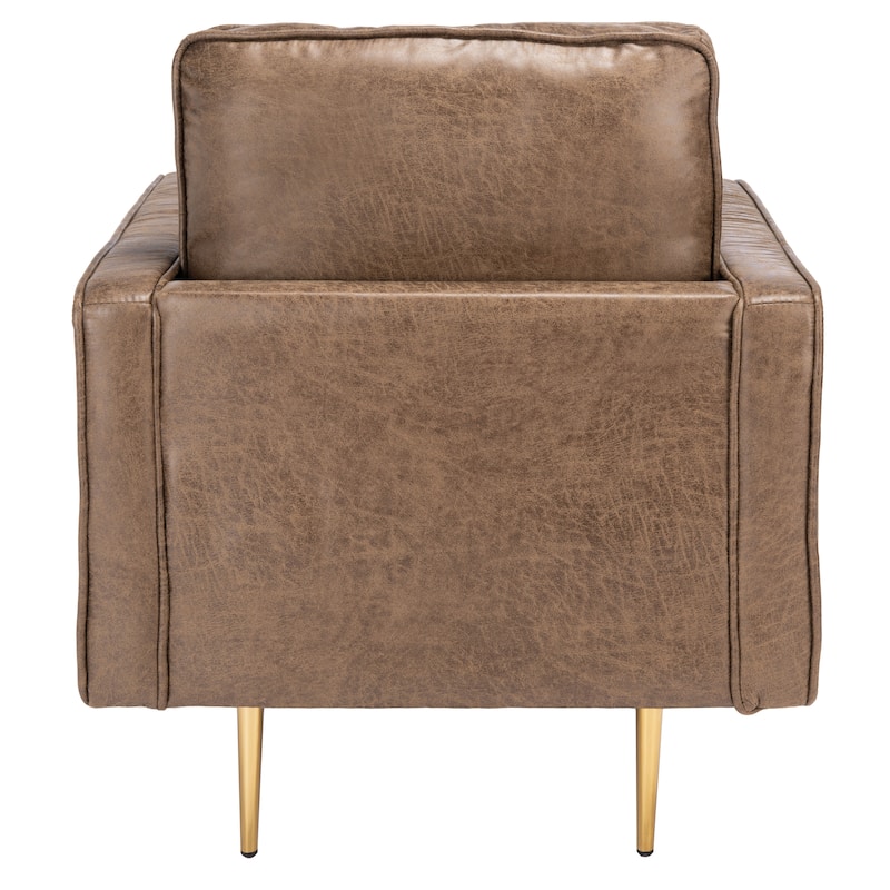 SAFAVIEH Lugenia Brown/Gold Accent Chair - 31" W x 30" D x 33" H - 31Wx30Dx33H