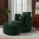 preview thumbnail 110 of 198, 41" W Oversized Accent Barrel Swivel Chair with Moon Storage Ottoman