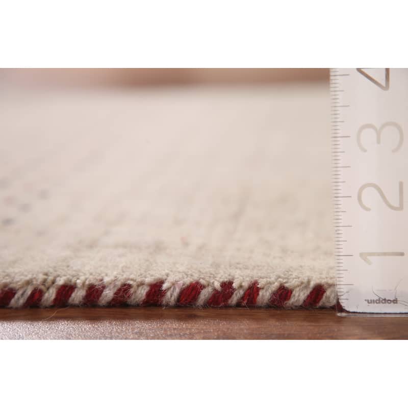Gabbeh Accent Rug Hand-Knotted Oriental Wool Carpet - 3'0"x 4'10"