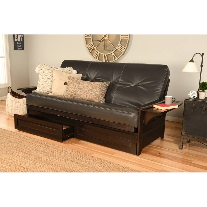 Porch & Den DeSoto Espresso Full-size Futon Set with Innerspring Mattress