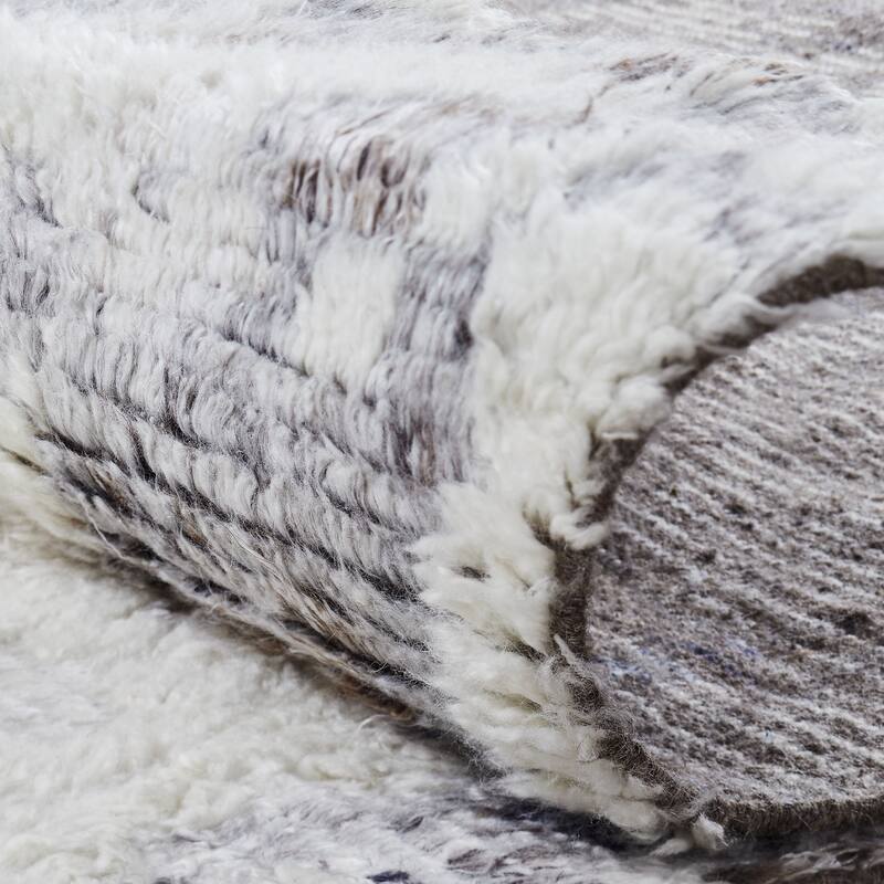 Abstract Shag Grey/Ivory Area Rug