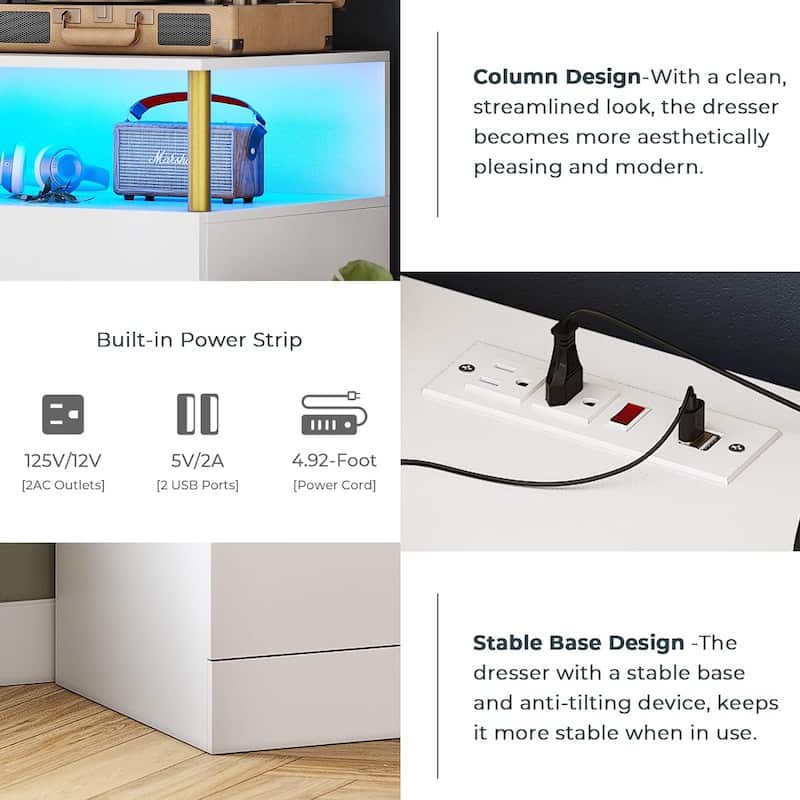 Dresser Bedroom Drawers Dressers Chests of Drawers Charging Station