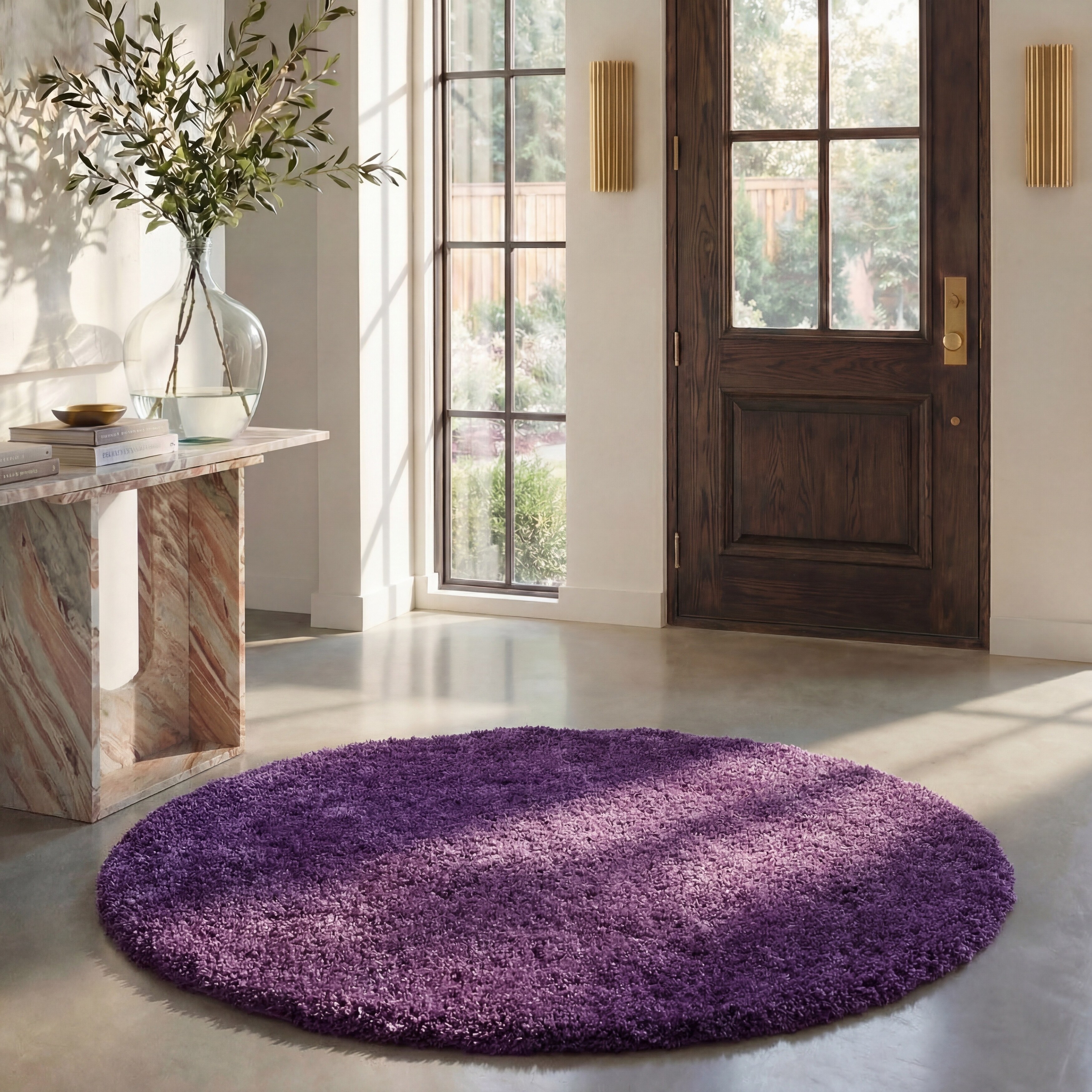 RAVENHAM × LILI et NENE パープル　8aライニングファー SAFAVIEH, Milan Shag Afton 2-inch Thick Area Rug - On Sale