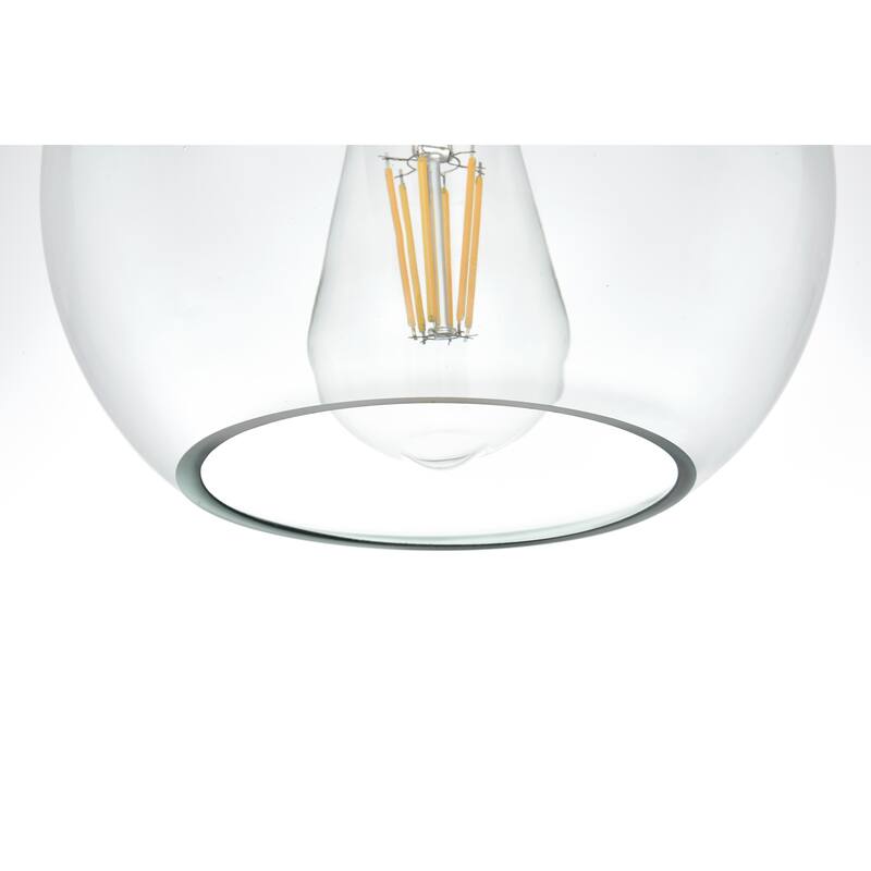 1-Light Flush Mount with 8 inch Clear Glass