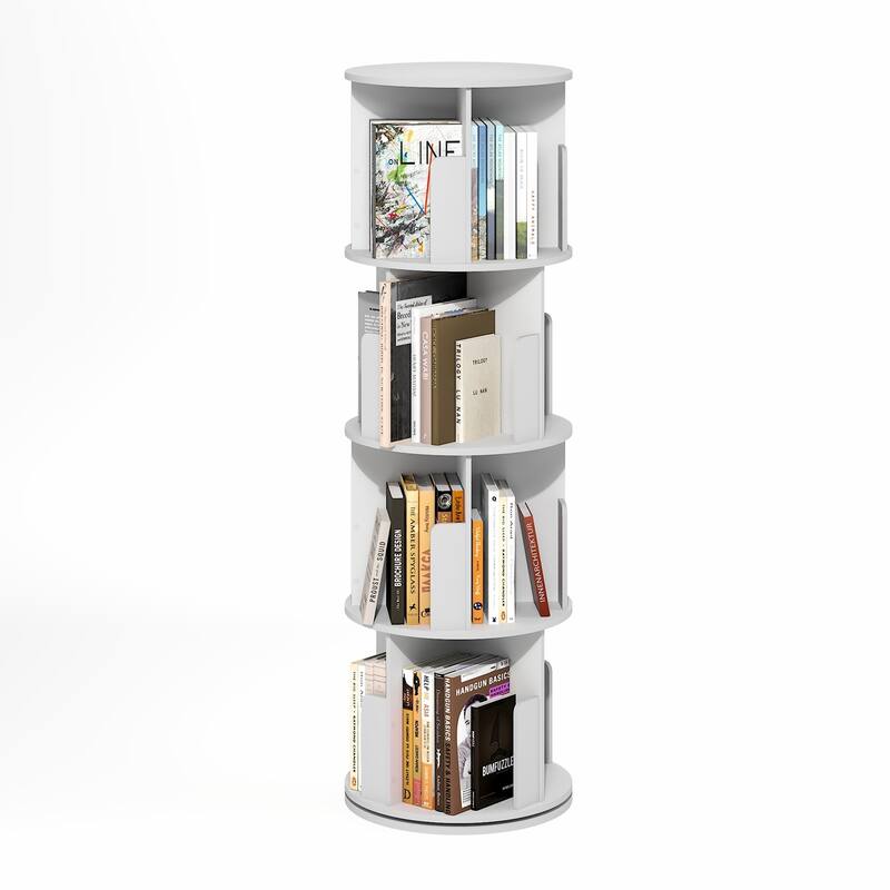 50 in. Tall White Wood 4-Shelf Bookcase