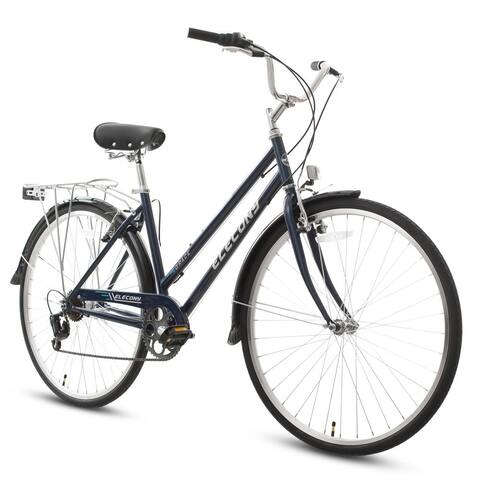Elecony Freeland 27.5 Inch Unisex Cruiser Bike, Retro Step-Through High-Carbon Steel Frame,Hybrid Cruiser Bike