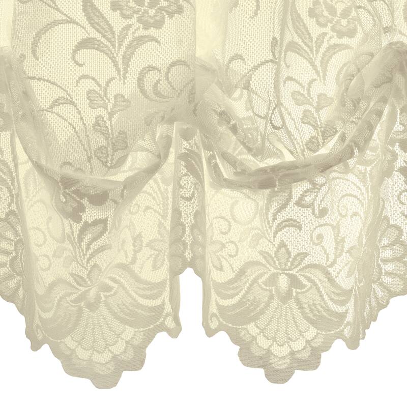 Limoges Embroidered Lace Rod Pocket Curtains Valances Swags and Tiers