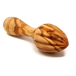 BeldiNest Citrus Juicer Olive Wood Run Lemon Reamer, Wooden Lime Squeezer
