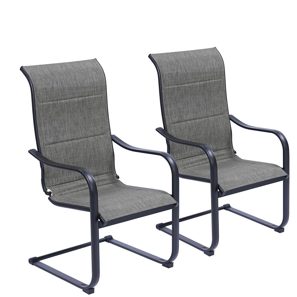 Outdoor 2-PCS Patio Dining Chairs , High Back Spring Motion Chairs