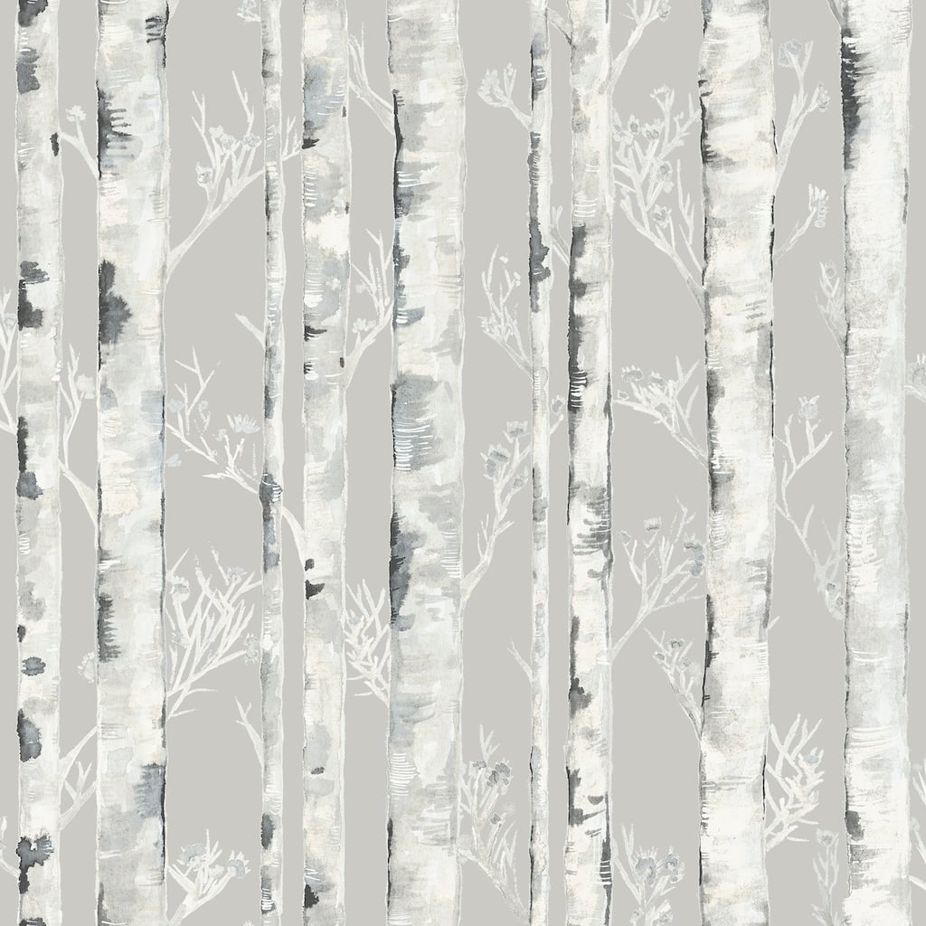 InHome Birchdale Grey Peel and Stick Wallpaper