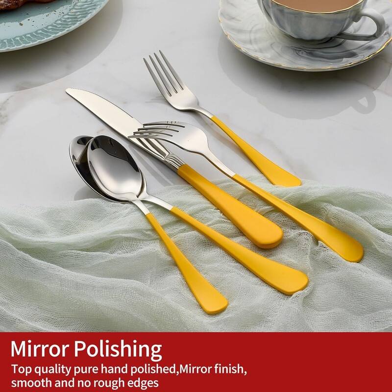 20 Piece 18/0 Stainless Steel Flatware Cutlery Set Service for 4,Mirror Finish