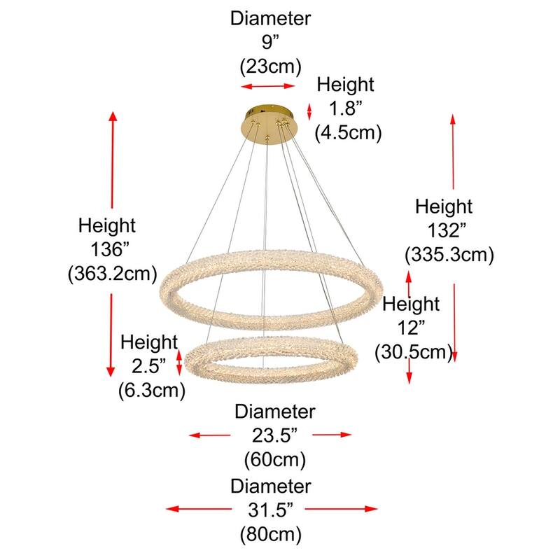Indigo Home 32 inch Adjustable LED Chandelier