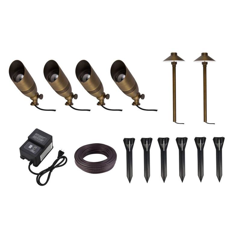 Amira Outdoor Brass Pathway Lighting Kit 1 Pack of 6 - 6 inch