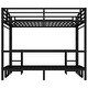 preview thumbnail 7 of 12, Convertible Queen Over Twin XL Metal Loft Bed with Foldable Sofa, Built-In Desk, Shelves, USB Ports & LED Lighting