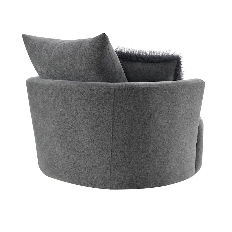 Furniture of America Arven Modern 45-inch Fabric Vertical Channel Swivel Accent Chair