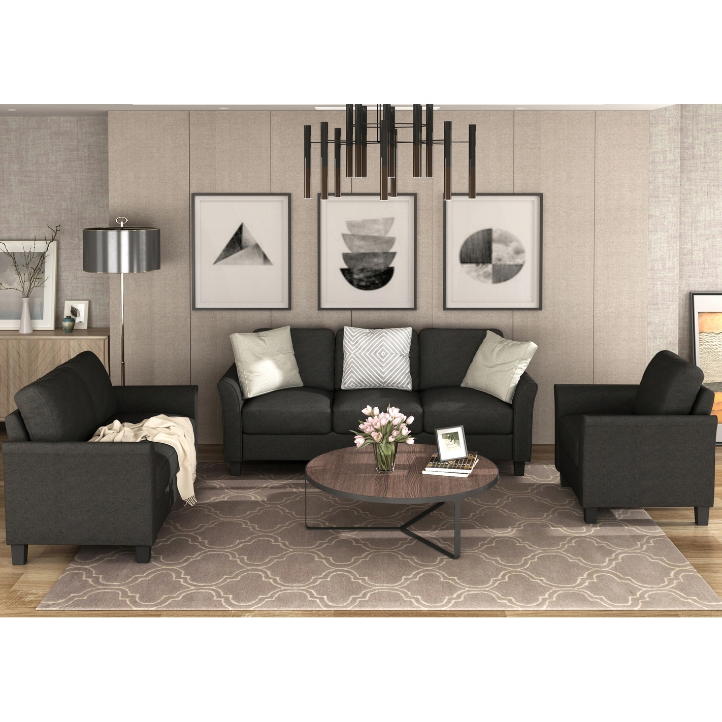 Living Room Sets Armrest Sofa Single Chair Sofa Loveseat Chair 3