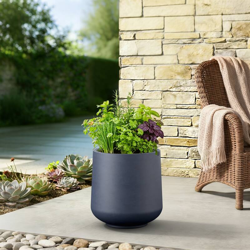 Upgraded Interior Concrete Tall Round Planter for Outdoor Indoor