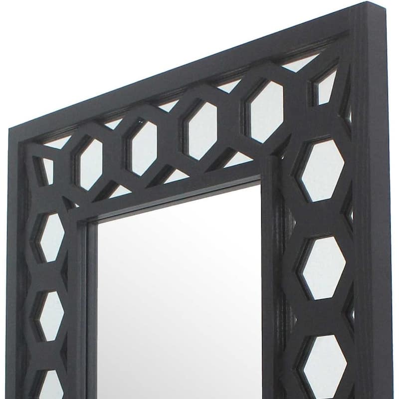 HomeRoots 40" Antique Square Accent Mirror Wall Mounted With Frame - 28.4