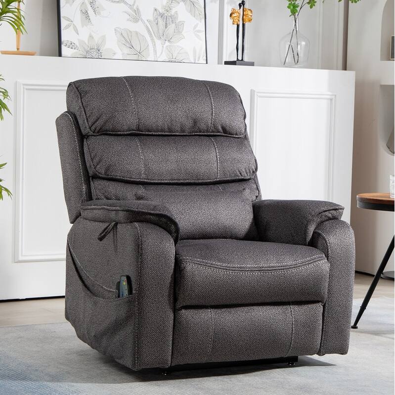 Deluxe Version Dual Motors Power Lift Recliner,Lay Flat 74.8 " Length,100% Polyester,Message/Heat,Eazy Assemble
