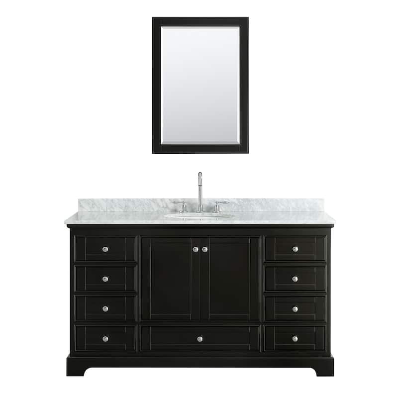 Wyndham Collection Deborah 60" Free Standing Single Vanity Set with