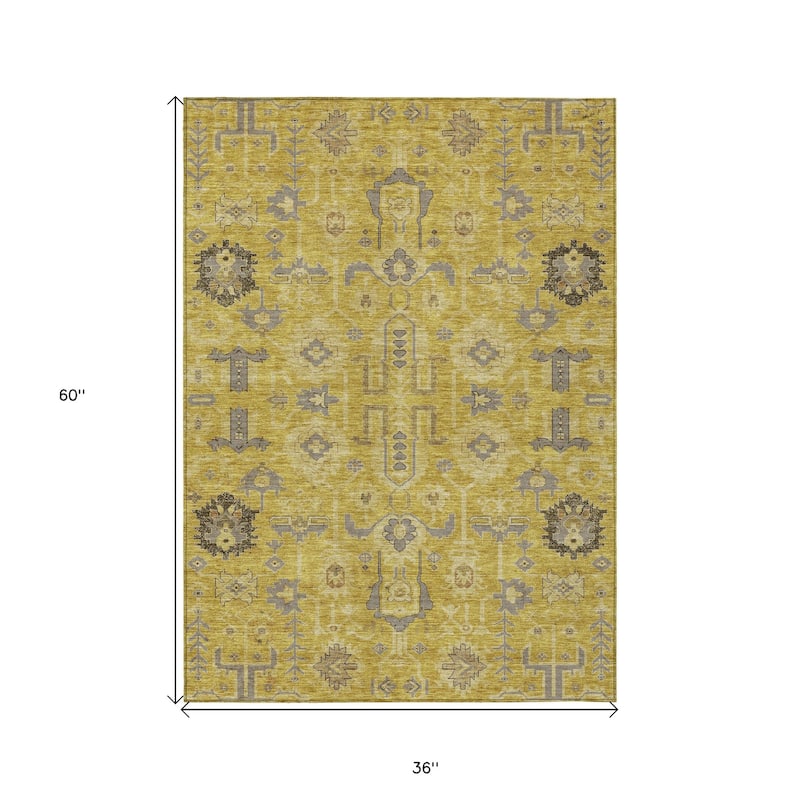 HomeRoots Oriental Traditional Rectangle Outdoor Rug