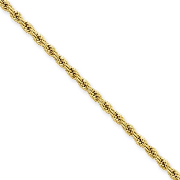 Stainless Steel IP Gold-plated 2.3mm 18in Rope Chain (2.3 mm) - 18 in