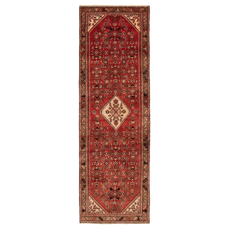 ECARPETGALLERY Hand-knotted Andelz Light Red Wool Rug - 3'5 x 10'10 - Light Red - 3'5 x 10'10