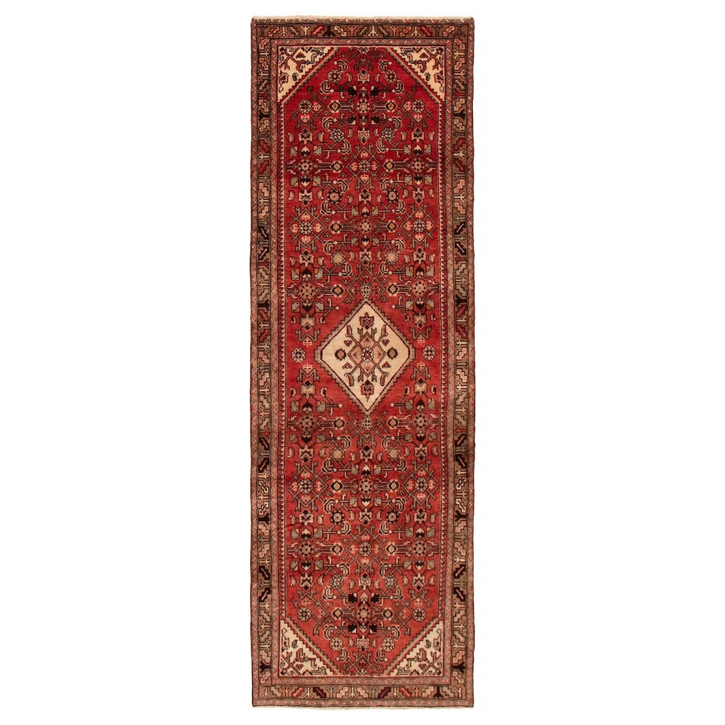 ECARPETGALLERY Hand-knotted Andelz Light Red Wool Rug - 3'5 x 10'10