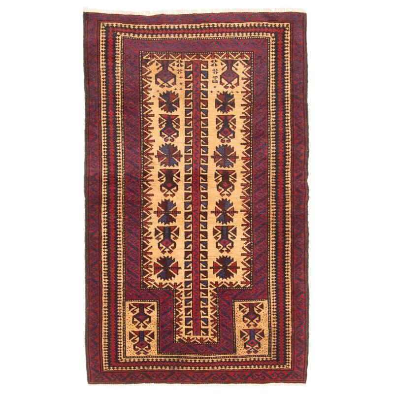 ECARPETGALLERY Hand-knotted Teimani Tan Wool Rug - 2'6 x 4'2