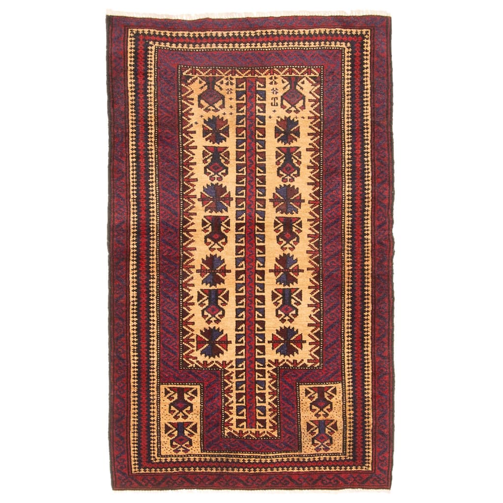 ECARPETGALLERY Hand-knotted Teimani Tan Wool Rug - 2'6 x 4'2