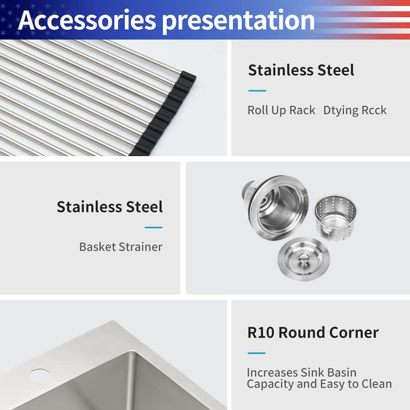 Drop-in Single Bowl Stainless Steel Kitchen Sink
