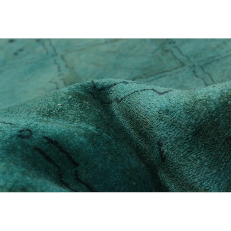 ECARPETGALLERY Hand-knotted Vibrance Teal Wool Rug - 8'0 x 9'8