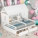 preview thumbnail 2 of 16, 2 Side by Side Twin Size Platform Beds with Two Drawers for Home