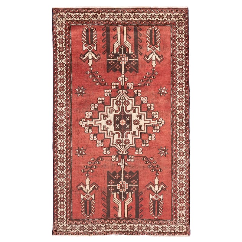 ECARPETGALLERY Hand-knotted Andelz Red Wool Rug - 3'10 x 6'5