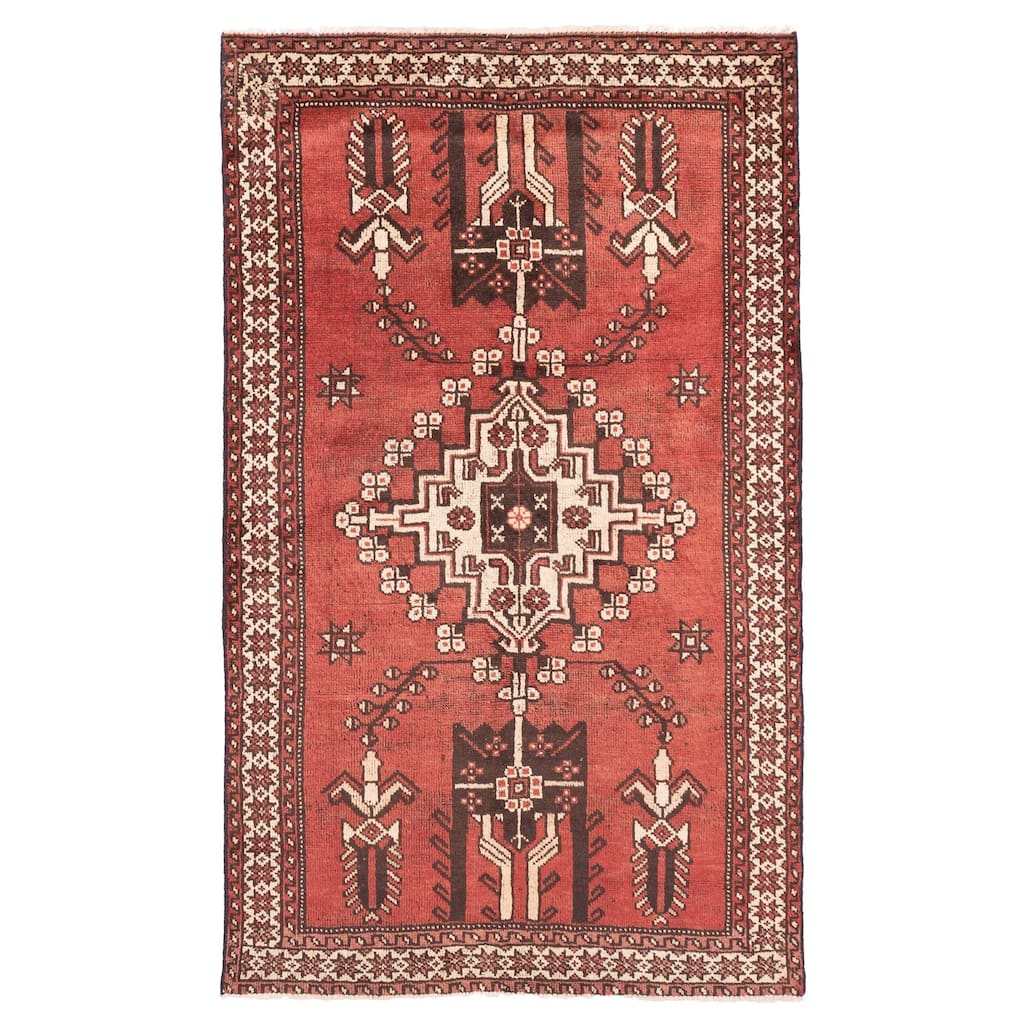 ECARPETGALLERY Hand-knotted Andelz Red Wool Rug - 3'10 x 6'5