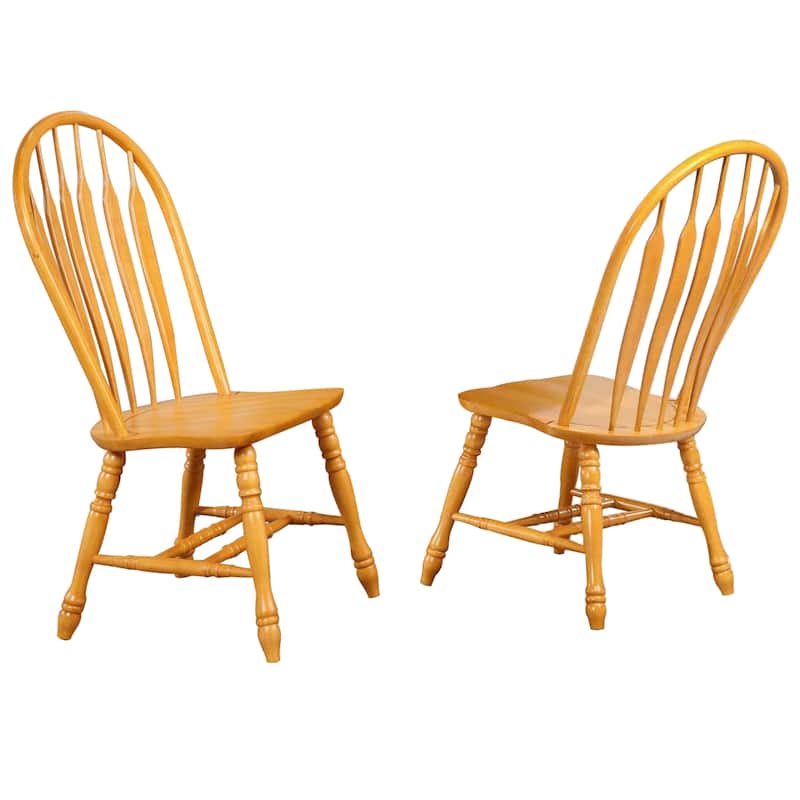 Wooden Side Chairs - 41" - Brown - Set of 2