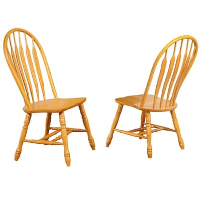 Wooden Side Chairs - 41" - Brown - Set of 2