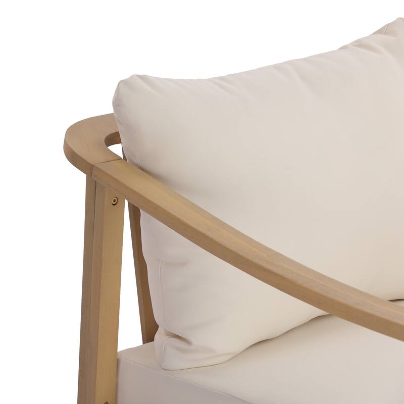 Christopher Knight Home - Modern 26.38" Deep Seat Outdoor Patio Club Chair with Ergonomic Slatted Backrest & Soft Cushion